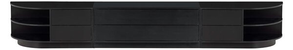 Czarna modułowa szafka pod TV z litego drewna sosnowego 256x40 cm Finca – WOOOD