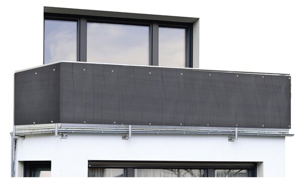 Czarna plastikowa osłona balkonowa 500x85 cm – Maximex