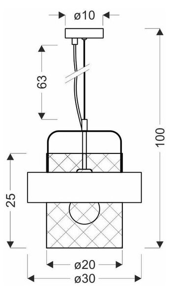 Metalowa lampa wisząca w czarno-miedzianym kolorze ø 30 cm Fiba – Candellux Lighting