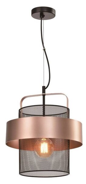 Metalowa lampa wisząca w czarno-miedzianym kolorze ø 30 cm Fiba – Candellux Lighting