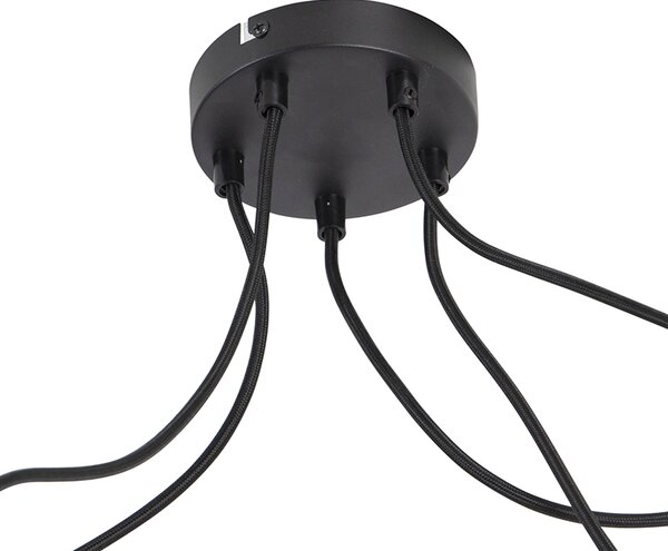 Designerska lampa wisząca czarna 5-światłowa - Cavalux