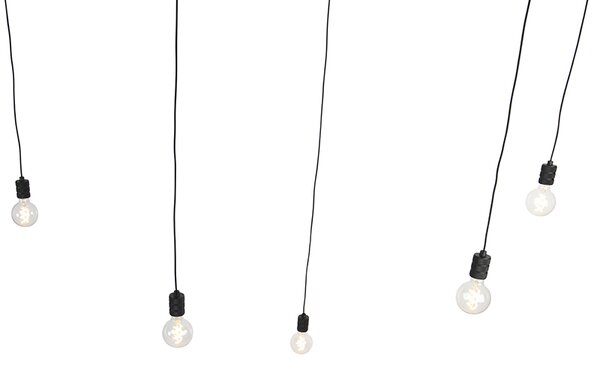 Designerska lampa wisząca czarna 5-światłowa - Cavalux