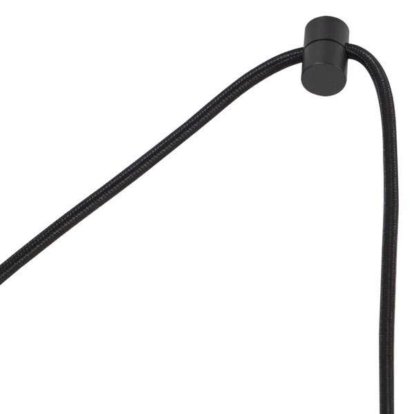 Lampa wisząca czarna z wtyczką i brązowym kloszem z białym wnętrzem 31,5 cm - Cavalux