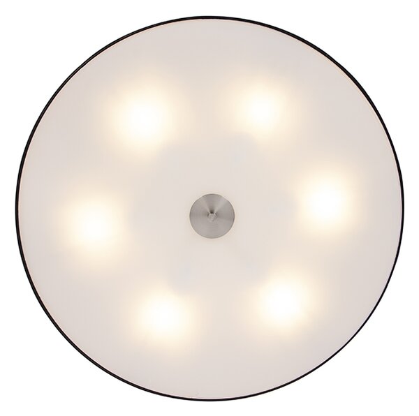 Lampa sufitowa wiejska czarna 70 cm - Drum