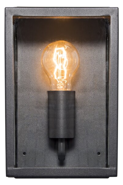 Industrialna lampa ścienna zewnętrzna czarna ze szkłem 25,5 cm IP44 - Rotterdam