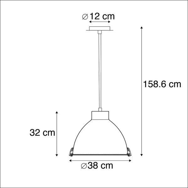 Industrialna lampa wisząca aluminiowa 38 cm ściemniana - Anteros