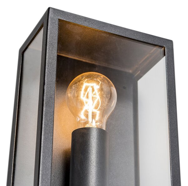 Industrialna lampa ścienna zewnętrzna czarna ze szkłem 25,5 cm IP44 - Rotterdam