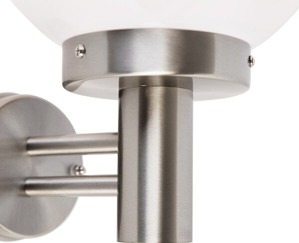Nowoczesna lampa ścienna zewnętrzna stal nierdzewna IP44 - Sfera