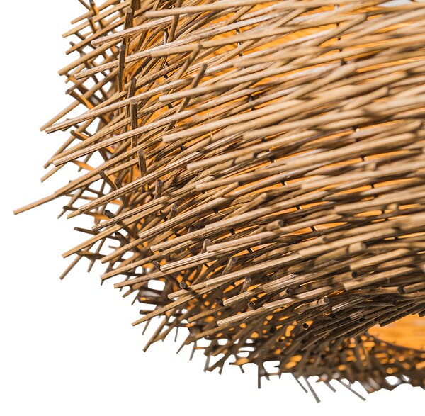 Rustykalna lampa wisząca brązowy rattan - Hatch 45