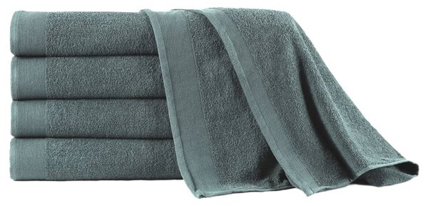 Ręczniki kąpielowe, 5 szt, bawełna 450 g/m², 100x150 cm, zieleń