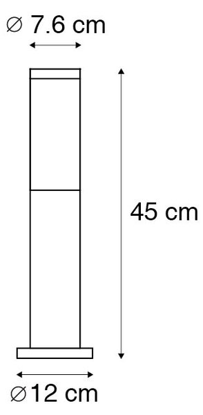 Nowoczesny słupek oświetleniowy zewnętrzny ze stali nierdzewnej 45 cm IP44 - Rox