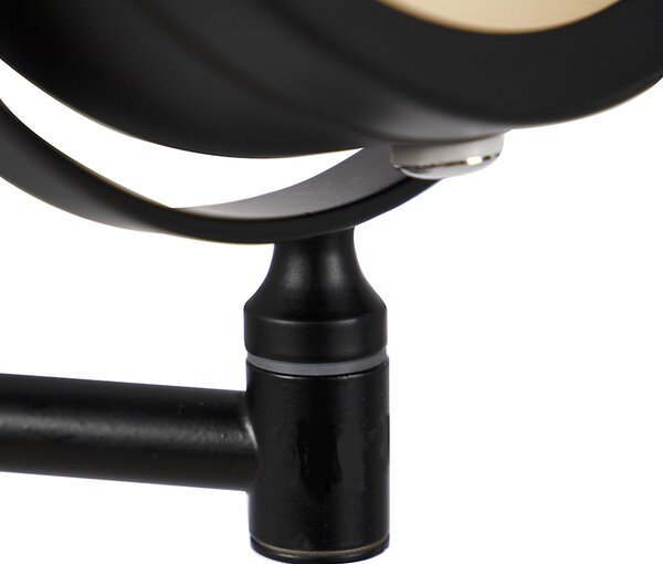 Designerskie lustro łazienkowe czarne z wbudowanym LED, regulowane, IP44 - Vicino