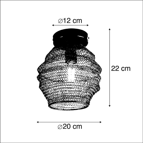 Orientalna lampa sufitowa złota - Nidum Bene