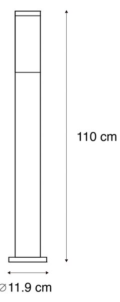 Nowoczesna lampa ogrodowa słupek stal 110 cm IP44 - Rox
