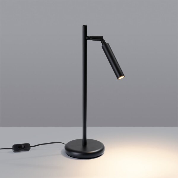 Czarna lampa stołowa (wysokość 43 cm) Fideus – Sollux