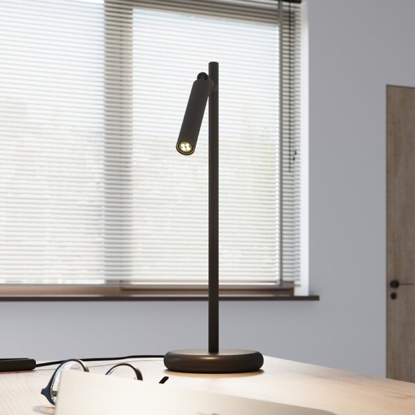 Czarna lampa stołowa (wysokość 43 cm) Fideus – Sollux