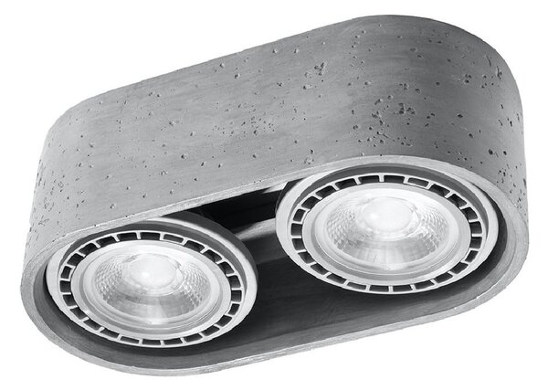 Szara lampa punktowa 27x14 cm Spattio – Sollux