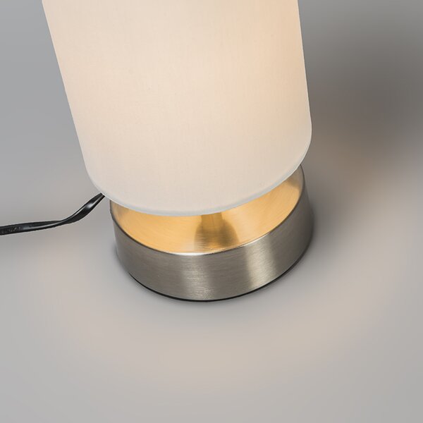 Nowoczesna lampa stołowa biała okrągła 12 cm - Milo 2