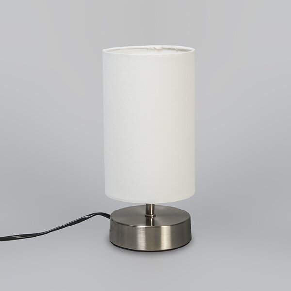 Nowoczesna lampa stołowa biała okrągła 12 cm - Milo 2