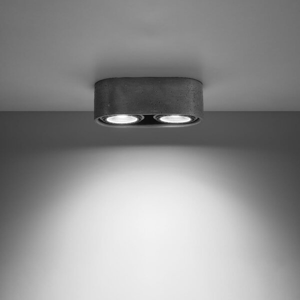 Szara lampa punktowa 27x14 cm Spattio – Sollux