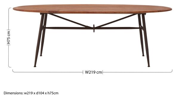 Stół z litego drewna orzechowego 104x219 cm New Foundry – Premier Housewares