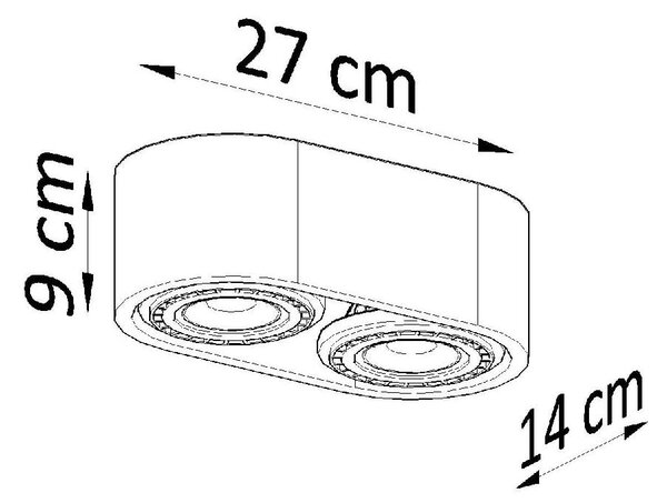 Szara lampa punktowa 27x14 cm Spattio – Sollux