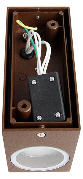 Industrialna lampa ścienna rdzawo-brązowa 2-światłowa IP44 - Baleno