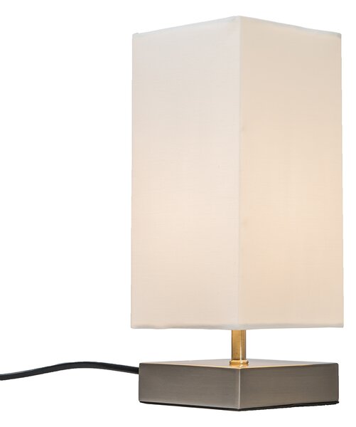 Nowoczesna lampa stołowa biała ze stali - Milo