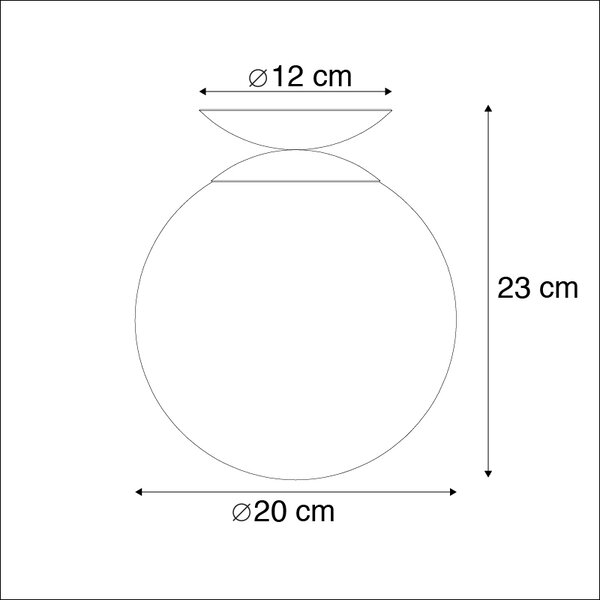 Lampa sufitowa art deco czarna z przydymionym szkłem - Pallon