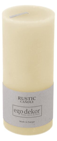 Śmietankowobiała świeczka Rustic candles by Ego dekor Rust, 58 h