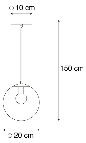 Nowoczesna lampa wisząca przezroczysta 20 cm - Pallon