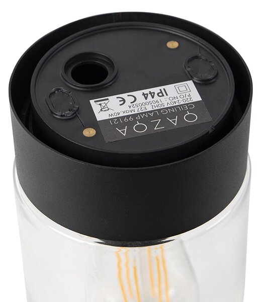 Nowoczesna lampa sufitowa czarna 22,6 cm IP44 - Jarra