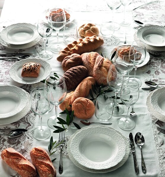Biały talerz porcelanowy Brandani Gran Gala, ⌀ 21 cm