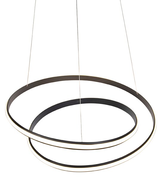 Nowoczesna lampa wisząca czarna 74 cm z LED - Rowan