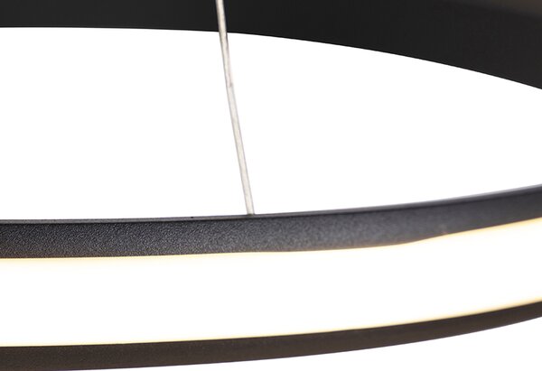 Nowoczesna lampa wisząca czarna 74 cm z LED - Rowan