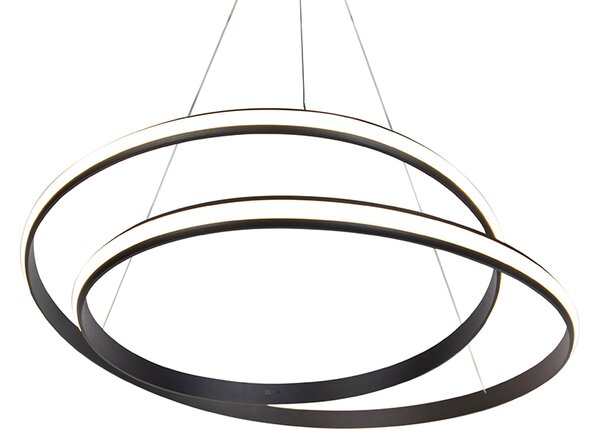 Nowoczesna lampa wisząca czarna 74 cm z LED - Rowan