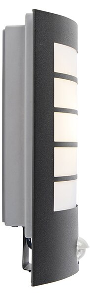 Lampa ścienna zewnętrzna czarna IP44 z czujnikiem ruchu - Miro