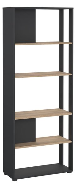 Antracytowo-naturalny regał w dekorze dębu 80x205 cm Sign – Tvilum