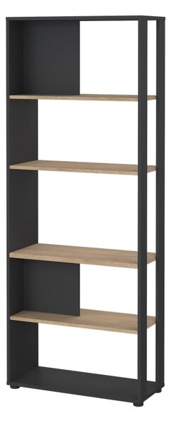Antracytowo-naturalny regał w dekorze dębu 80x205 cm Sign – Tvilum