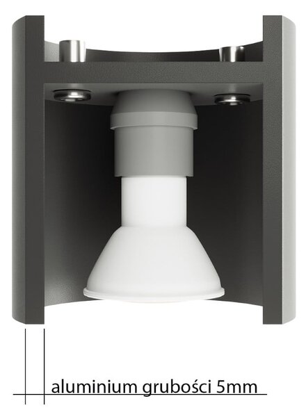 Ciemnoszara lampa punktowa ø 10 cm Roda – Sollux