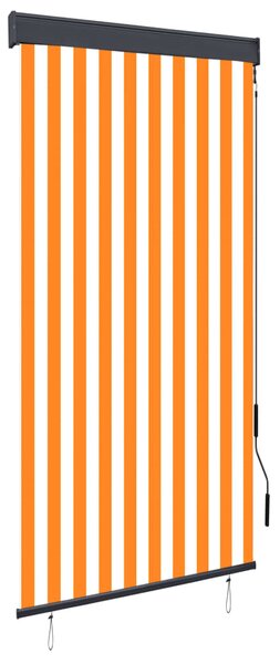 Roleta zewnętrzna, 100x250 cm, biało-pomarańczowa