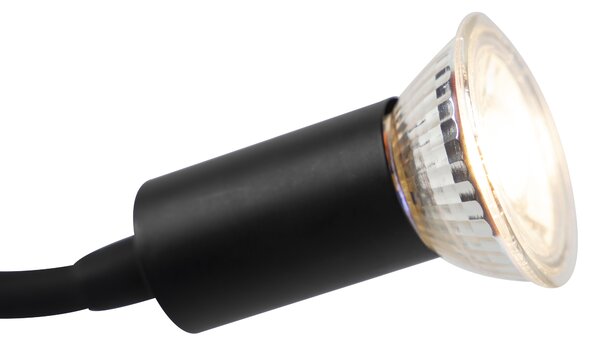 Nowoczesna elastyczna lampa ścienna USB czarna - Zeno