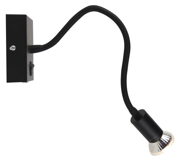 Nowoczesna elastyczna lampa ścienna USB czarna - Zeno