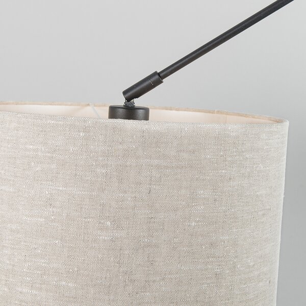 Lampa wisząca czarna z kloszem 35 cm jasnoszary regulowany - Blitz