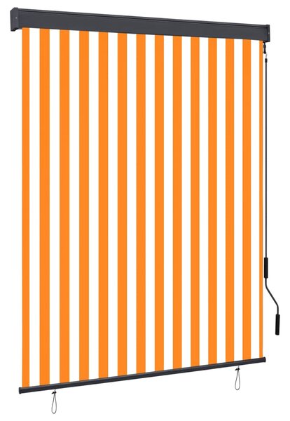Roleta zewnętrzna, 140x250 cm, biało-pomarańczowa