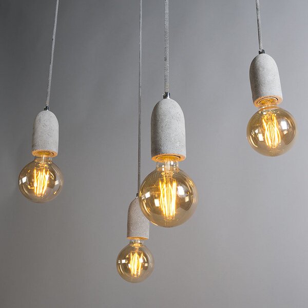 Industrialna lampa wisząca szara betonowa - Cava 5