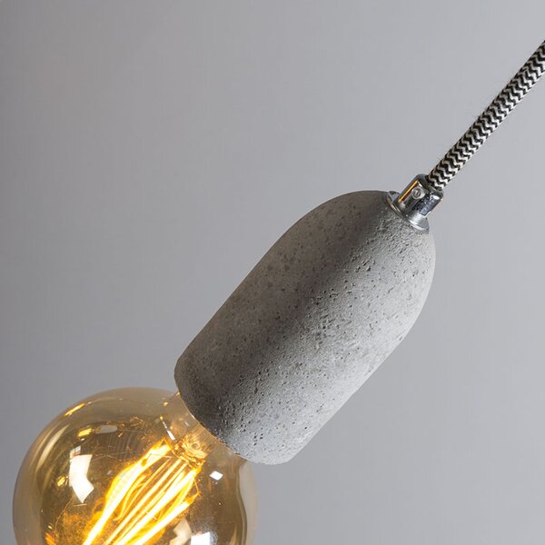 Industrialna lampa wisząca szara betonowa - Cava 5