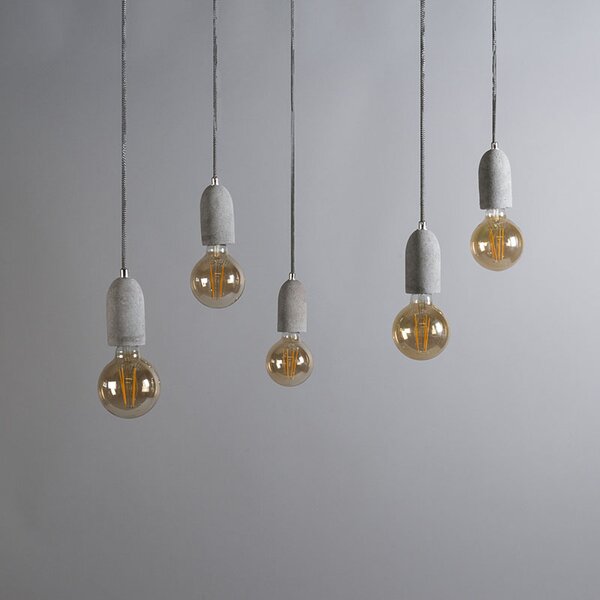 Industrialna lampa wisząca szara betonowa - Cava 5
