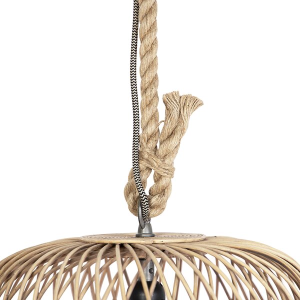 Rustykalna lampa wisząca z rattanu - Calamus