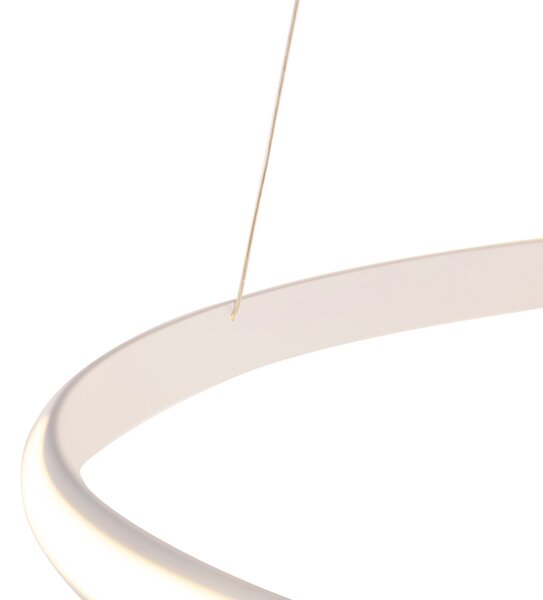 Nowoczesna lampa wisząca biała 74 cm z wbudowanym ściemnianym LED - Rowan